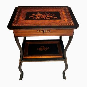 French Napoleon III Style Dressing Table with Mirror and Faux Drawer, 1850s-QRS-1751143