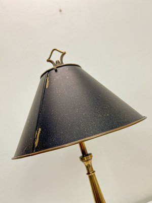 French Neoclassical Brass and Chrome Table Lamp with Dolphins, 1950s-WZZ-1805117