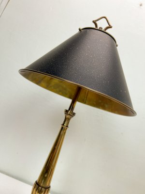 French Neoclassical Brass and Chrome Table Lamp with Dolphins, 1950s-WZZ-1805117