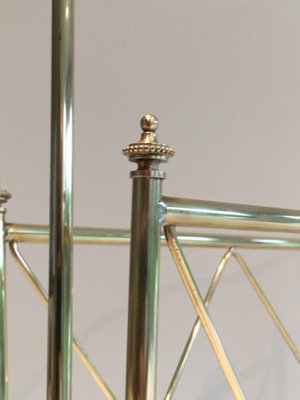 French Neoclassical Brass Magazine Rack Attributed to Maison Jansen, 1940s-BA-658713