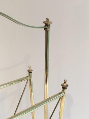 French Neoclassical Brass Magazine Rack Attributed to Maison Jansen, 1940s-BA-658713