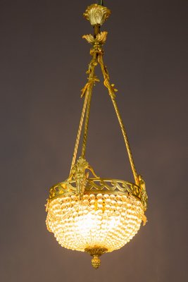 French Neoclassical Style Bronze and Crystal Glass Chandelier, 1920s-KEG-852109