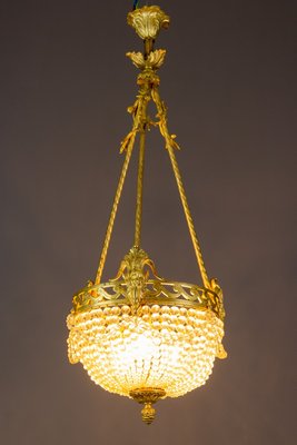 French Neoclassical Style Bronze and Crystal Glass Chandelier, 1920s-KEG-852109