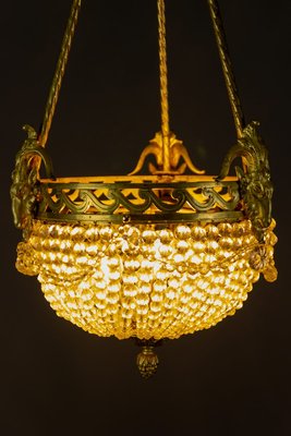 French Neoclassical Style Bronze and Crystal Glass Chandelier, 1920s-KEG-852109