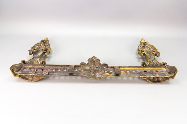 French Neoclassical Style Bronze Fireplace Fenders, 1920s, Set of 3-KEG-1744880