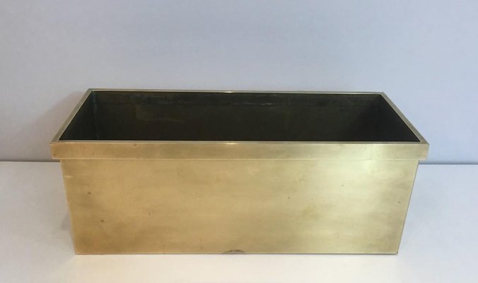 French Neoclassical Style Rectangular Brass Planter, 1970s-BA-697586