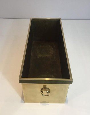 French Neoclassical Style Rectangular Brass Planter, 1970s-BA-697586