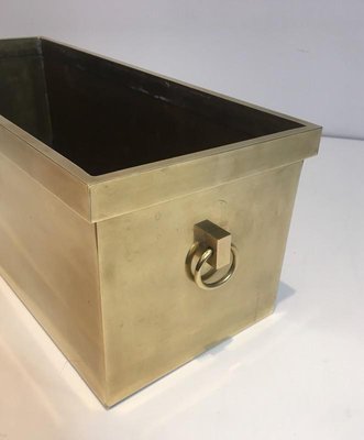 French Neoclassical Style Rectangular Brass Planter, 1970s-BA-697586