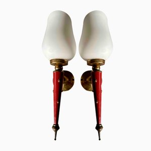 French Neoclassical Wall Sconces in the style of Maison Arlus, Set of 2-JO-1765843