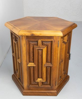 French Nightstand in Exotic Wood and Iron, 1960-RIU-1770662