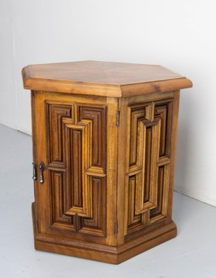 French Nightstand in Exotic Wood and Iron, 1960-RIU-1770662