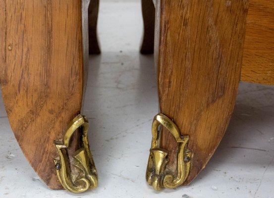 French Nightstands in Oak with Marble Tops, 1960s, Set of 2-RIU-1384742