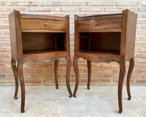 French Nightstands in Walnut, 1890s, Set of 2-NOU-1395880