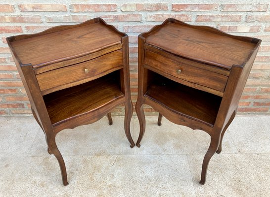 French Nightstands in Walnut, 1890s, Set of 2-NOU-1395880