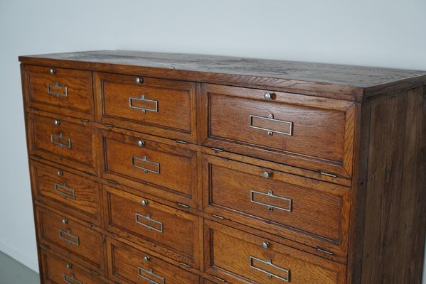 French Oak Bank Cabinet with Drop Down Doors, 1920s-XO-1757291