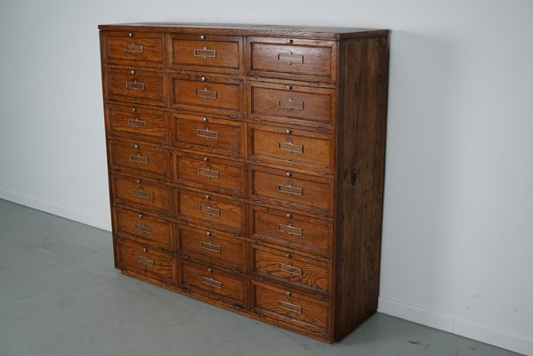 French Oak Bank Cabinet with Drop Down Doors, 1920s-XO-1757291