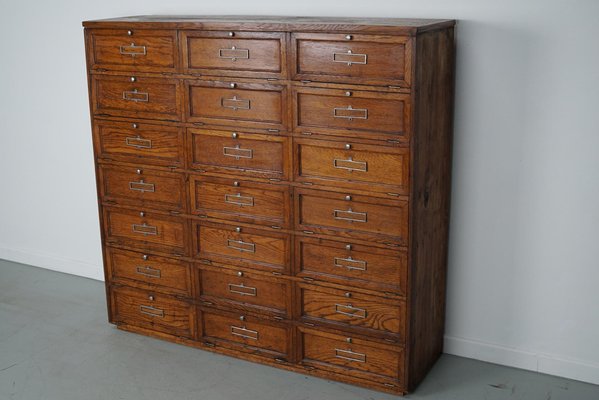 French Oak Bank Cabinet with Drop Down Doors, 1920s-XO-1757291