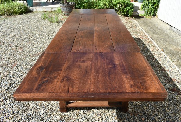 French Oak Extending Farmhouse Table, 1890s-CTD-2021133