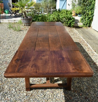 French Oak Extending Farmhouse Table, 1890s-CTD-2021133