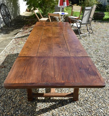 French Oak Extending Farmhouse Table, 1890s-CTD-2021133