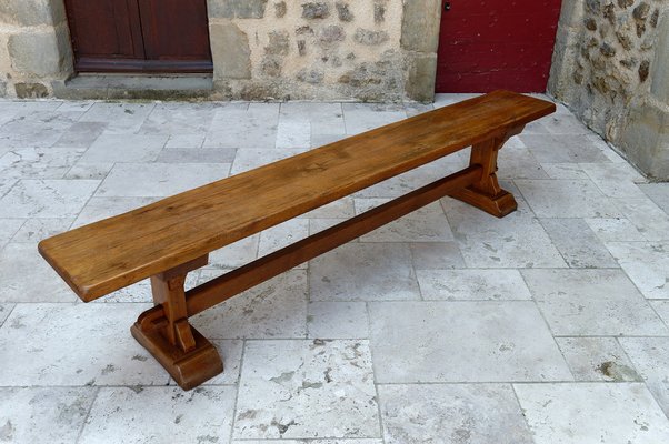 French Oak Monastic Community Benches, 1890s, Set of 2-XNH-1804607