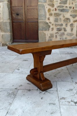 French Oak Monastic Community Benches, 1890s, Set of 2-XNH-1804607