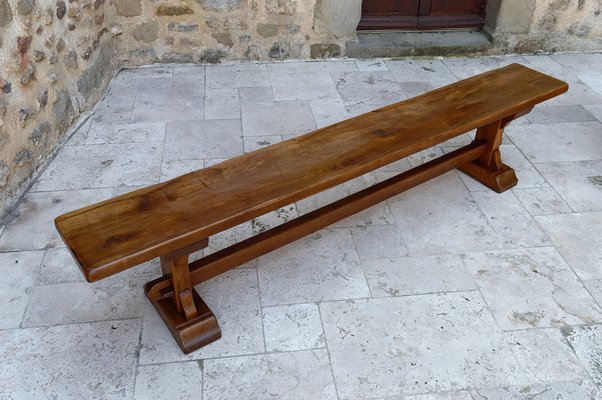 French Oak Monastic Community Benches, 1890s, Set of 2-XNH-1804607