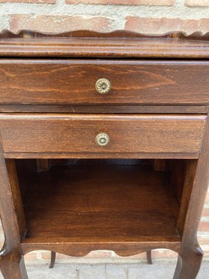 French Oak Nightstands with 2 Drawers, 1890s, Set of 2-NOU-1058786