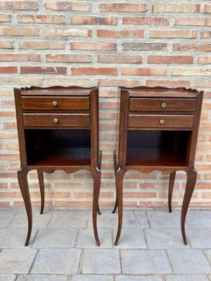 French Oak Nightstands with 2 Drawers, 1890s, Set of 2-NOU-1058786