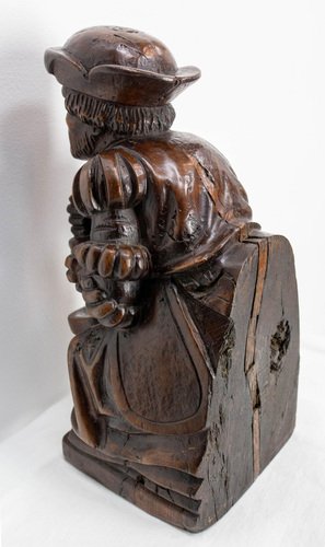 French Oak Statuette from Amiens Cathedral, 1900