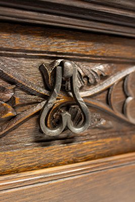 French Oak & Wrought Iron Buffet, 1920s-RIU-1706819