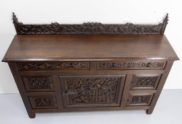 French Oak & Wrought Iron Buffet, 1920s-RIU-1706819