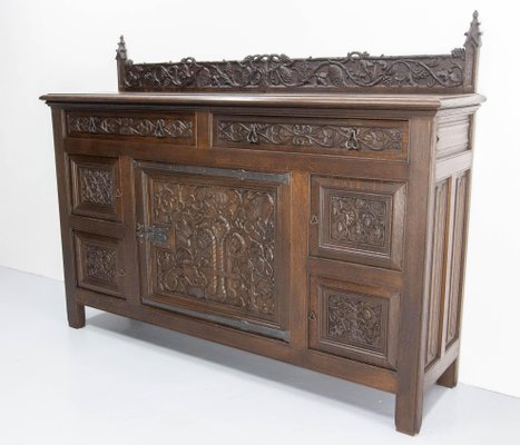 French Oak & Wrought Iron Buffet, 1920s-RIU-1706819