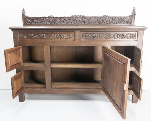 French Oak & Wrought Iron Buffet, 1920s-RIU-1706819