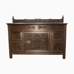 French Oak & Wrought Iron Buffet, 1920s-RIU-1706819