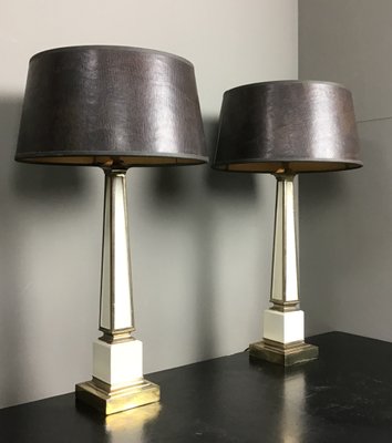 French Obelisk Table Lamps, 1970s, Set of 2-WZZ-561516