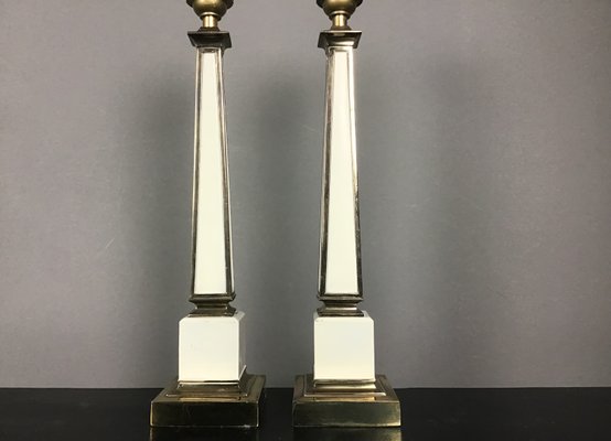 French Obelisk Table Lamps, 1970s, Set of 2-WZZ-561516