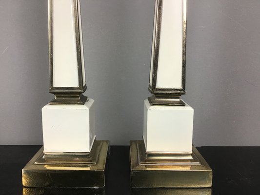 French Obelisk Table Lamps, 1970s, Set of 2-WZZ-561516