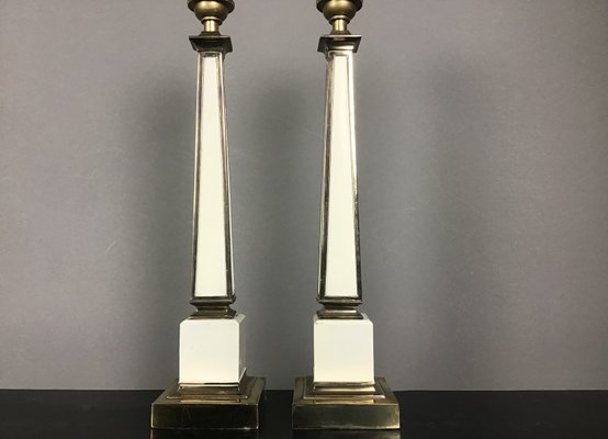 French Obelisk Table Lamps, 1970s, Set of 2-WZZ-561516