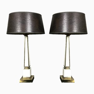 French Obelisk Table Lamps, 1970s, Set of 2-WZZ-561516