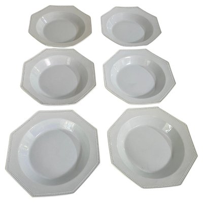 French Octagonal Earthenware Dishes, 1820, Set of 6-UR-1734472