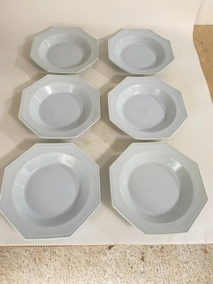 French Octagonal Earthenware Dishes, 1820, Set of 6-UR-1734472