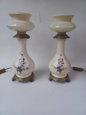 French Oil Lamps by Carlhian and Corbière, 1890s, Set of 2-EHL-1742262