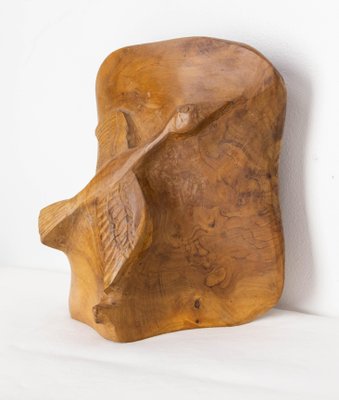 French Olive Wood Sculpture Flying Goose & Vide-Poche Reversible Objet, 1970s-RIU-1741876