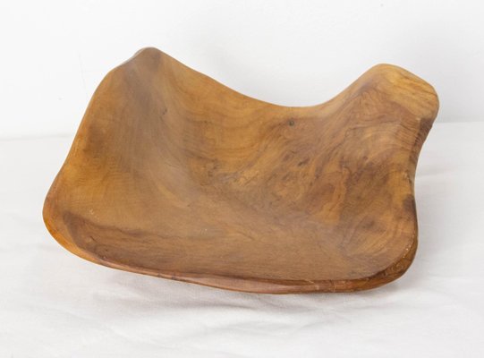 French Olive Wood Sculpture Flying Goose & Vide-Poche Reversible Objet, 1970s-RIU-1741876