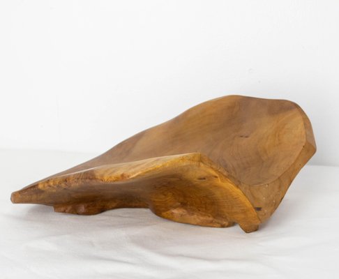 French Olive Wood Sculpture Flying Goose & Vide-Poche Reversible Objet, 1970s-RIU-1741876