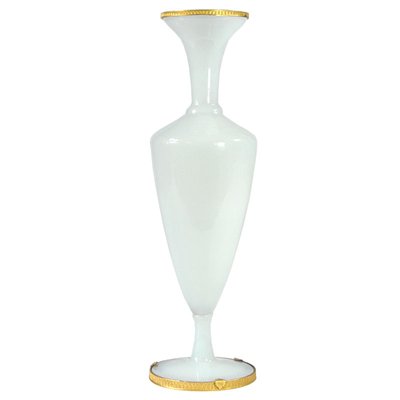 French Opaline Glass Ormolu Vase, 1950s.-GIW-1342122