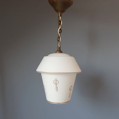 French Opaline Pendant Lamp, 1950s-SJU-889040