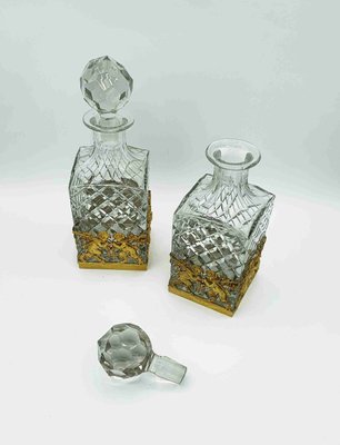 French Ormolu Cut Crystal Whisky and Cognac Decanters, Set of 2-OZS-1360201