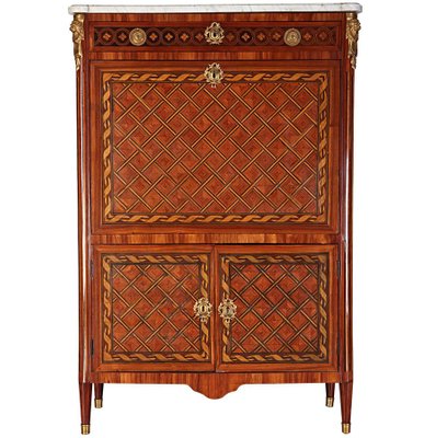 French Ormolu-Mounted Marquetry Secretaire-MBH-1032127